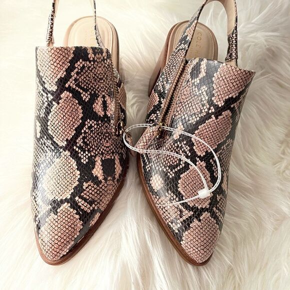 NWOT Cole Haan Vicky Slingback snake skin heel, 8 - Picture 3 of 15